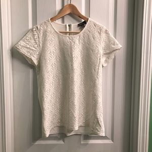 Market & Spruce Medium White Lace top